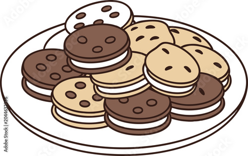 Assorted Cookies on a Plate in a Bright, Inviting Setting