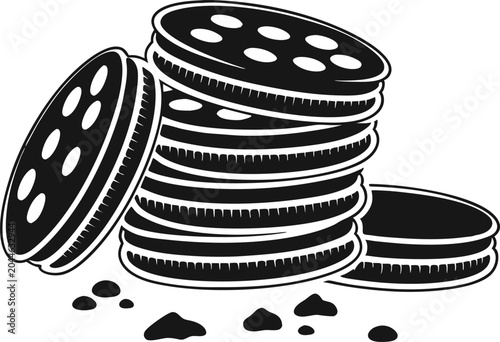 Stack of Coins Illustration with Salt and Pepper Shakers on White Background