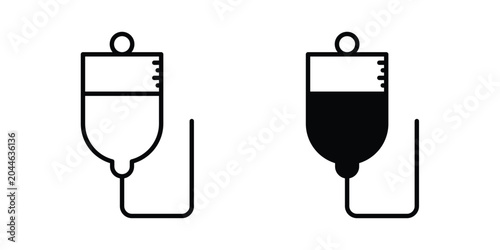 Quadro su tela iv drip bag icon editable. Vector pack in black