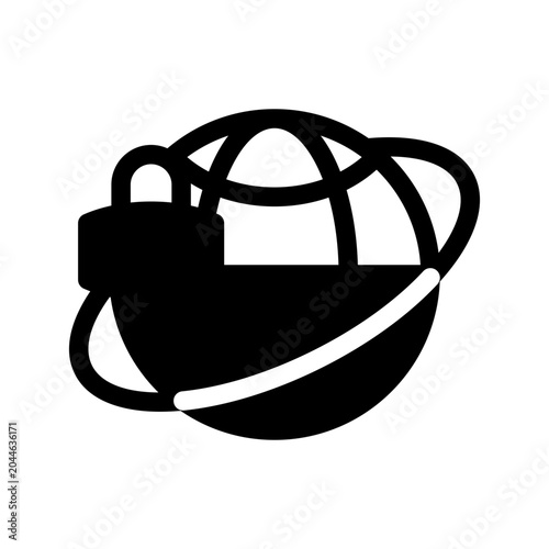 Foto A locked globe with a padlock represents secure network and restricted access