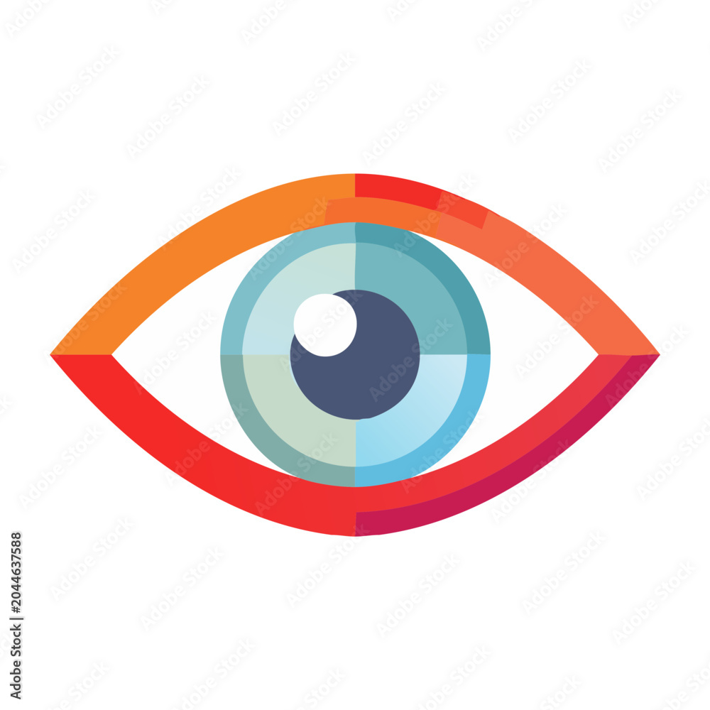 Fototapeta premium Stylized eye icon in flat design style