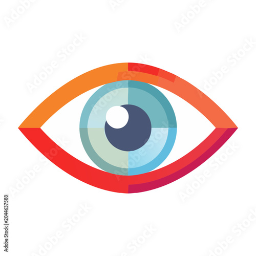 Stylized eye icon in flat design style