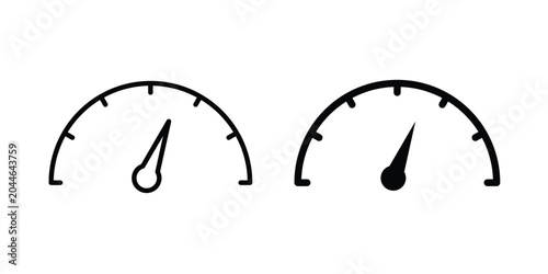 Bild auf Leinwand Tachometer icon editable. Vector pack in black