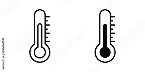 Foto Temperature icon editable. Vector pack in black