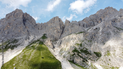 The majestic Rosengarten Group, iconic mountains in Trentino, Italy
