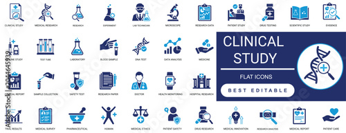 Foto clinical study  icon set