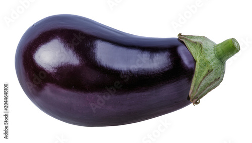 Картината върху платно Dark purple eggplant with green stem