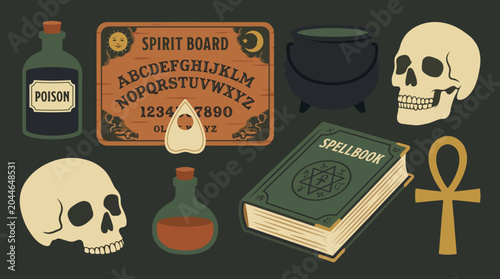 Bild auf Leinwand Halloween themed occult and mystical objects.
