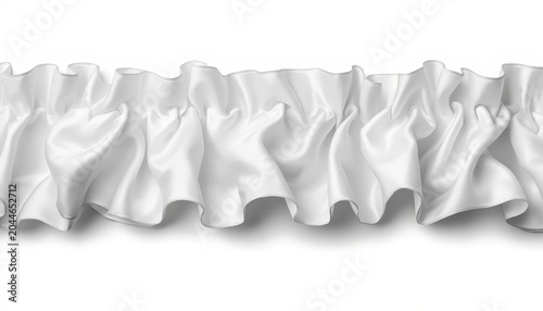 This is an image of a white curtain with ruffles on it
