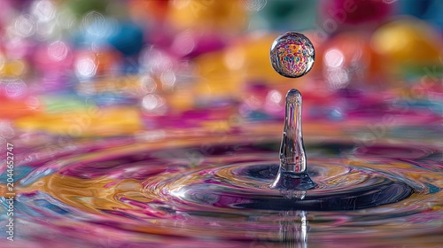 Colorful liquid splash frozen in time, capturing abstract patterns