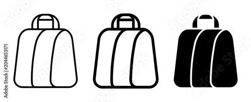 Принти на полотні Travel Duffel Bag Icons, Luggage Set, Outline and Solid Styles, Vector Graphics