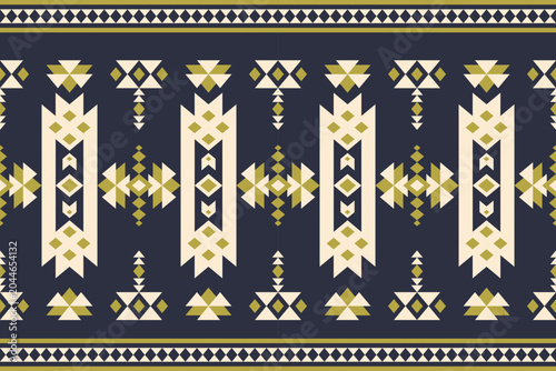 Flat geometric design Native American pattern use for fabric, textile, clothing, carpet, wallpaper, embroidery style, home decoration elements.