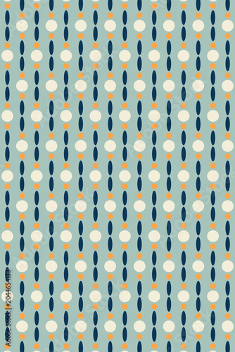 Geometric patterns, with circles and ellipses of varying shapes, on green background use for fabric, textile, clothing, carpet, wallpaper, backdrop, cloth bag ,home decoration elements.