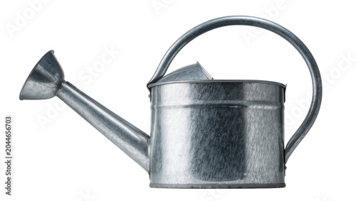 Photos Galvanized metal watering can with handle and spout