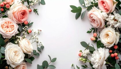 Elegant Floral Arrangement with Soft Pink and White Roses.