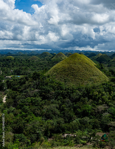 Iconic Chocolate Hills viewpoint over the jungle, Bohol