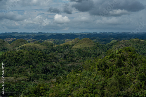 Endless Chocolate Hills stretching across the Bohol landscape