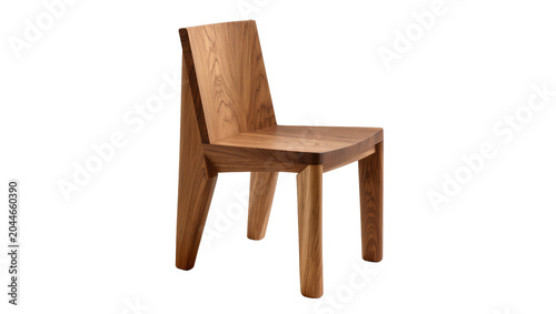 Tableau sur toile Modern wooden chair with angled legs and backrest