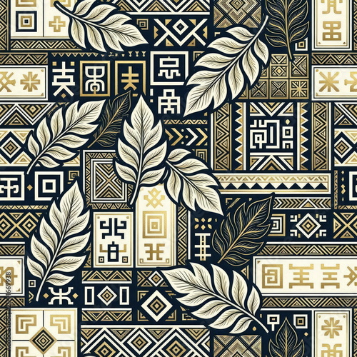 Premium Chontal Dream Leaf Tribal Mosaic Background