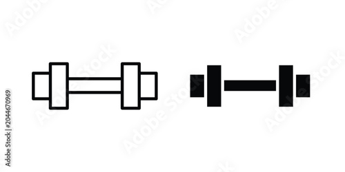 Bilde på lerret Barbell icon set in black, suitable for graphic projects and designs