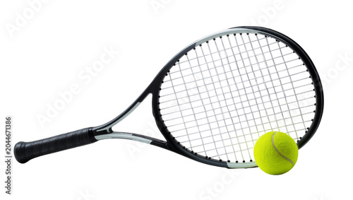 Foto Tennis racket and ball equipment for sport game