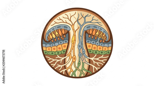 Принти на полотні Detailed illustration of a trees internal cellular structure.