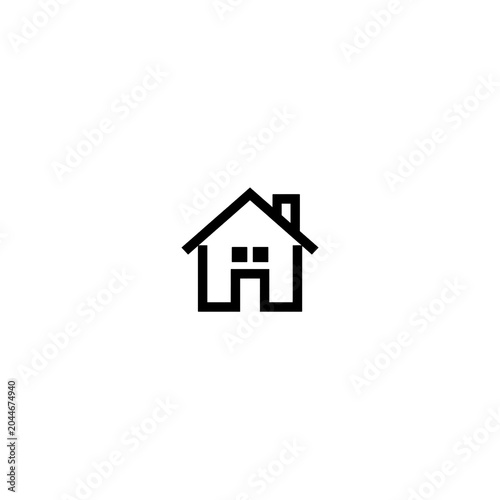 Modern Home Outline Icon Collection – Minimal Residential House Symbols