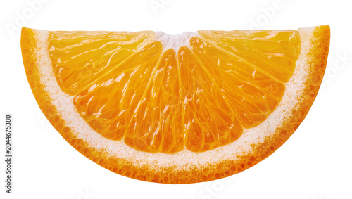 Bild auf Leinwand Orange slice with white pith and textured rind