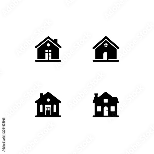 Minimal Home Icon Black Symbol Isolated PNG