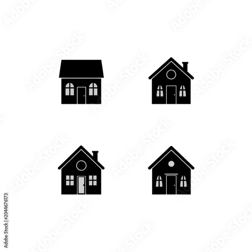 Minimal Home Icon Black Symbol Isolated PNG