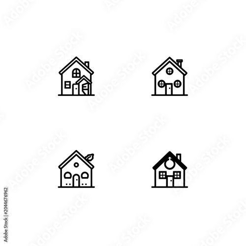 Minimal Home Icon Black Symbol Isolated PNG
