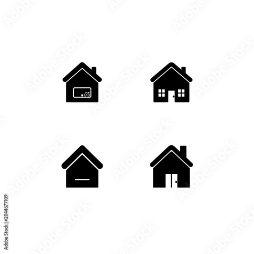 Minimal Home Icon Black Symbol Isolated PNG