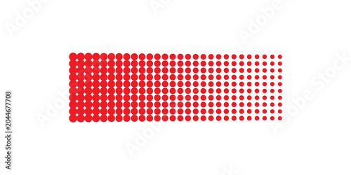 Photography Abstract pattern of red circles with a size and density gradient, fading from le