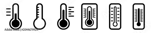 Thermometer Icons Collection, Temperature Measurement Set
