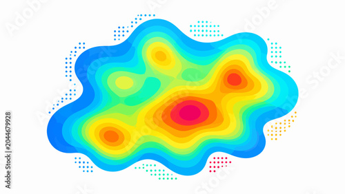 Heatmap, colorful gradient, abstract shapes, data visualization, infographic element isolated on White Background Editable EPS