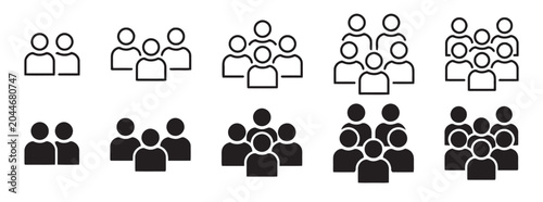 Population Icons, Group of People Symbols