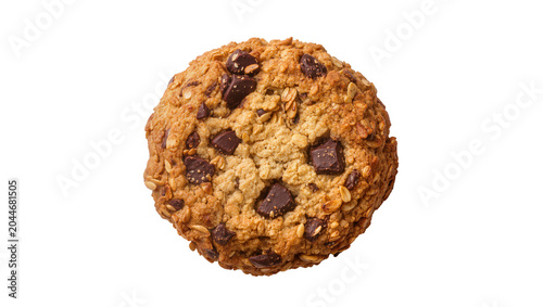 Photos Chocolate chip oatmeal cookie with visible oats and dark chocolate chunks
