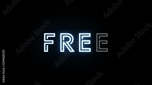blue neon free animation flickering