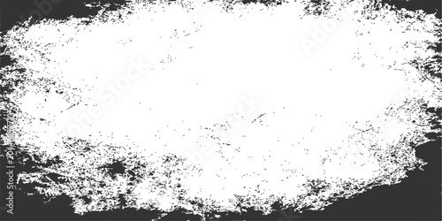 Tableau sur toile Abstract grunge black frame design featuring a vintage ink splatter texture with