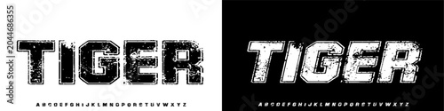 Canvastavla Elegant Font, modern font grunge texture, stone texture, Iron, uppercase and Num