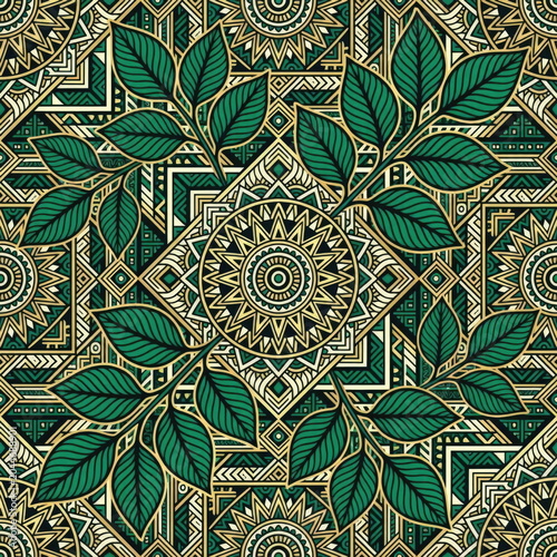 Luxury Aztec Sun Opener Tribal Mosaic Background