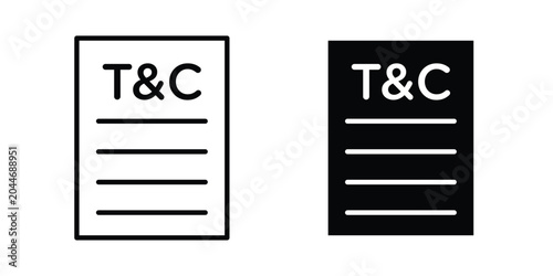 Canvastavla Terms and Conditions icon set in black, suitable for graphic projects and design