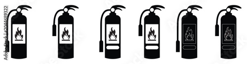 Photos fire extinguisher icon,safety primary,black icon on white background