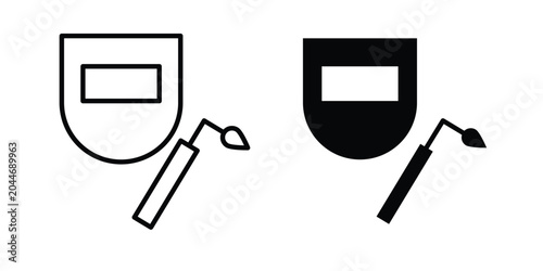 Foto Welding icon set in black, suitable for graphic projects and designs