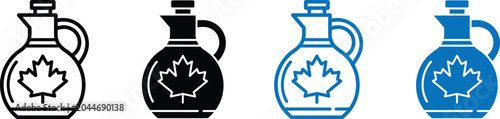 Photos Maple syrup bottle icon set four color variations