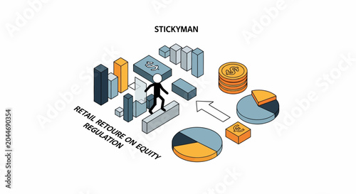 Stickyman illustration showing equity market returns concept.