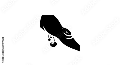 Black minimalist stylized airplane side silhouette icon.