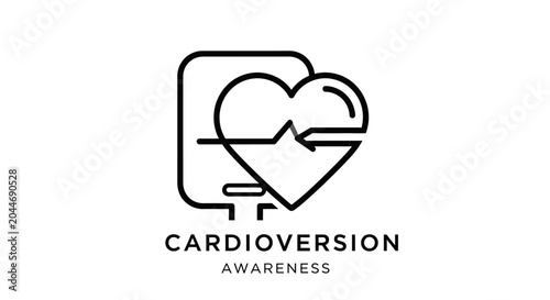 Minimalist Cardio Conversion Awareness Logo Design Vector.
