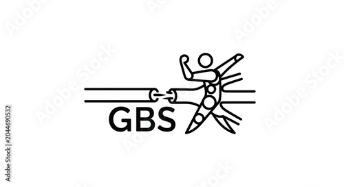Stylized Grasshopper Logo With Human Figure Design.