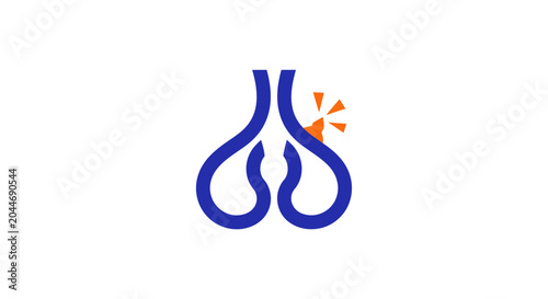 Abstract Blue Symbol Logo Design With Spark Detail.